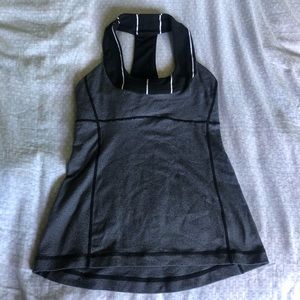 Lululemon scoop neck tank white and black striped